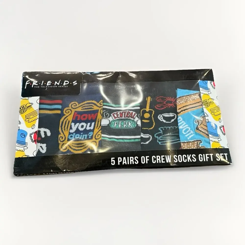 Friends The Television Series Crew Socks 5-Pairs Of Crew Socks Gift Set 6-12 New